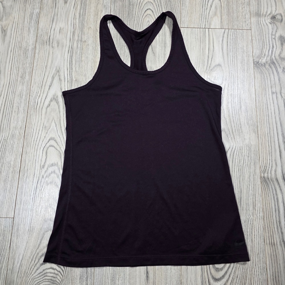 Nike Dri Fit Racerback Training Tank - Burgundy Crush / Wine- Women Medium